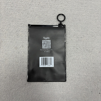 Mini bolsas con cierre de cremallera impresas personalizadas en negro mate para anillo, bolsa de cosméticos de plástico pequeña de PVC, bolsa de joyería con cremallera, embalaje