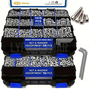 1018Pcs 304 Stainless Steel Internal Hex Screw Nut Washer Assortment Kit GBT71 Grade A Hand <b>Tool</b> <b>Set</b> - Product Image 1
