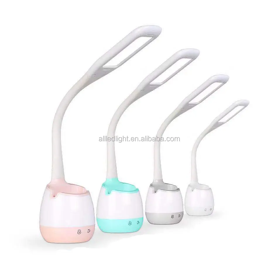 Rechargeable Desk Lamp With Pen Holder Color Changing Light Bedside Table Lamp For Bedroom Room