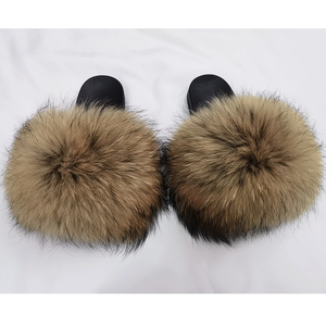 <span class=keywords><strong>NFX</strong></span>-sandalias de piel de mapache y zorro para mujer, chanclas de piel auténtica de colores variados - Product Image 3