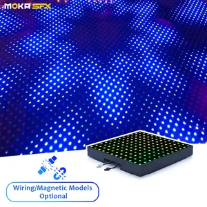 Moka sfx 12*12144ピクセルRGBフルカラーデジタル誘導インタラクティブウェディングLEDダンスフロアタイルライト磁気