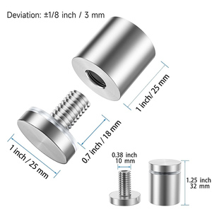 High Quality Silver Stainless Steel 304 Wall Mount Sign Standoff <b>Screws</b> for Sign Holder - Product Image 5