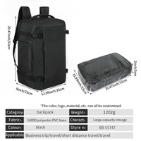 Sac d'ordinateur OEM noir de 17 pouces, grande capacité, sac de voyage pour la nuit, sac de week-end, sangles de compression, sac à dos tactique pour les trajets quotidiens