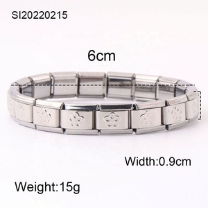 Bracelet de démarrage ajustable à maillons composable 9 mm, taille classique, plaqué or IPG, brillant, style italien, pour femme - Product Image 4