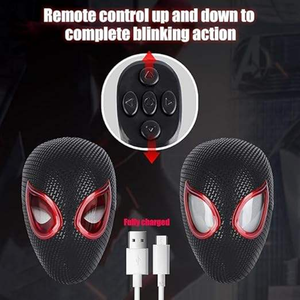 Máscara <span class=keywords><strong>de</strong></span> Spider-Man con Ojos Luminosos Móviles, Máscara <span class=keywords><strong>de</strong></span> Spider-Man Miles Morales, Control Remoto, Máscara Completa para Adultos/Niños, Cosplay - Product Image 2