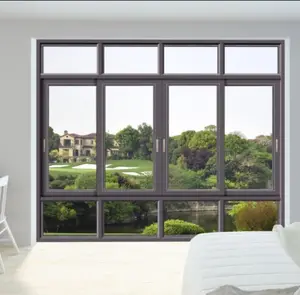 网格设计AS2047澳大利亚标准防风铝双层玻璃Lowes住宅钢化推拉窗