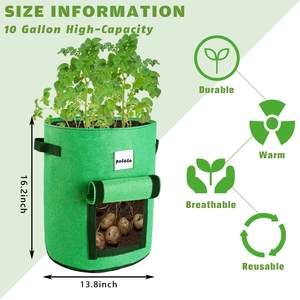 Plantation Gallon Outdoor Garden Felt Grow Bags Pots Garden Fabric Pot 5 Gallon - Product Image 2