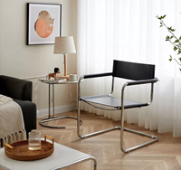 Fauteuil scandinave en acier inoxydable de style Bauhaus 'Mr Popular' pour le bureau, les loisirs et la salle à manger