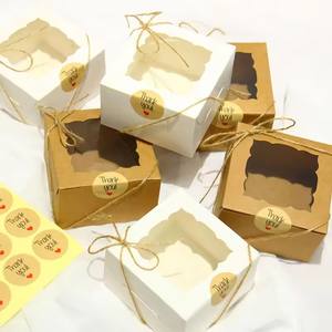 <span class=keywords><strong>Cajas</strong></span> <span class=keywords><strong>de</strong></span> Cartón Kraft Rectangulares Plegables para Cupcakes, Contenedores Desechables para Pastelería, Empaque <span class=keywords><strong>de</strong></span> Almacenamiento <span class=keywords><strong>de</strong></span> Alimentos <span class=keywords><strong>de</strong></span> Papel - Product Image 1