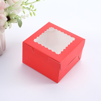 Boîte à muffins à tarte aux œufs à bord en dentelle de couleur unie transparente emballage de gâteau de Dessert de pâtisserie en carton en gros transfrontalier