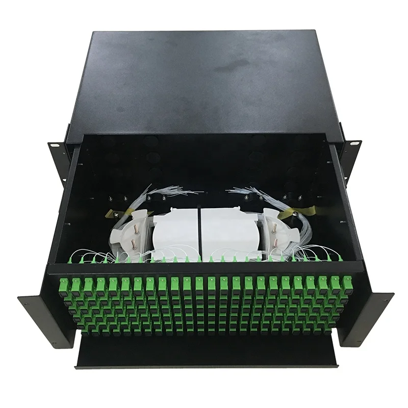 ODF 4U 144 ports 144 Cores rack mount fiber optic patch panel terminal box with SC simplex APC UPC Adapter