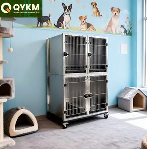 Cage d'exposition pour animaux de compagnie de qualité supérieure pour magasin de détail, design moderne avec roulettes verrouillables, facile à déplacer, pour mettre en valeur les animaux - Product Image 1