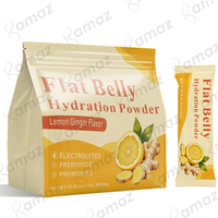 Bubuk Lemon Jahe Vegan Tanpa Gula Probiotik Prebiotik Superfood Hidrasi Perut Rata Label Pribadi OEM/ODM Amaz