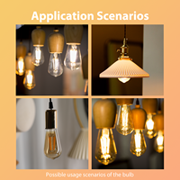 Commande en gros Remise Petite taille ST14 Ampoule à filament LED Edison en verre transparent 2W E26 110V Dimmable No Flicker Ampoule à filament LED