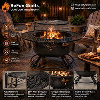 Barbecue de jardin à hauteur réglable avec rotation à 360° °   Table en maille métallique robuste pour barbecue extérieur, design cerf