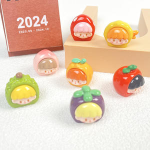 Chaîne de clés en résine DIY avec motif de fruits en trois dimensions, visage lumineux, accessoires en résine pour la fabrication de chaînes de clés - Product Image 4