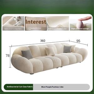 Modern basit düz sıra oturma odası Set bulut krem Petal kesit kanepe küçük daireler için fransız kanepe - Product Image 6