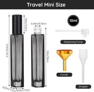 Wholesale 3ml 5ml 10ml Clear Transparent Matte Finish Square Glass <b>Empty</b> Perfume <b>Spray</b> <b>Bottles</b> Pump Sprayer Refillable Screw Cap - Product Image 3