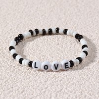 Bracelet personnalisable en perles de riz souples en acrylique plaqué or avec motifs lettres, étoiles et fleurs pour les fêtes d'enfants