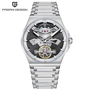 Montre-bracelet mécanique de luxe <span class=keywords><strong>Pagani</strong></span> Design PD-YS028 pour homme, entièrement automatique, en acier inoxydable, avec mouvement squelette et tourbillon apparent - Product Image 1