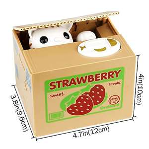 Salvadanaio Creativo AJF a Forma di Fragola in Plastica con Funzione Automatica di Prelevamento Monete, Parlante in Inglese, Regalo per Bambini - Product Image 2