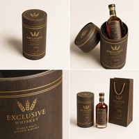 Boîte cadeau cylindrique personnalisée en carton rigide pour bouteille de whisky unique – Emballage rond haut de gamme pour kit de spiritueux – Vente en gros