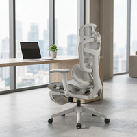 Chaise de bureau exécutive ergonomique pivotante moderne entièrement en maille avec appui-tête réglable