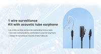 RAYTALK EM-4438 Micro-écouteur espion à tube acoustique - Plastique ABS, prise jack 3,5 mm, microphone flexible, garantie 12 mois pour usage au bureau et à domicile