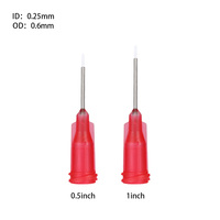 Aiguille de distribution Liscoe 27G 0,5/1" en acier inoxydable avec revêtement PTFE Teflon, embout Luer Lock résistant aux produits chimiques, pointe pour colle, OEM