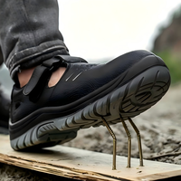 Chaussures de sécurité respirantes en cuir de vachette, embout en acier élargi, semelle intermédiaire anti-perforation en acier inoxydable, bottes de travail d'été