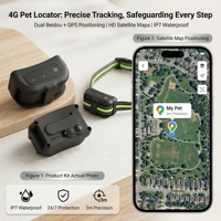 Ошейник для собак Icar IK122T PRO 4G GPS с AGPS, Beidou, GSM, LBS, металлическим динамиком, отслеживанием в реальном времени и водонепроницаемостью IP68