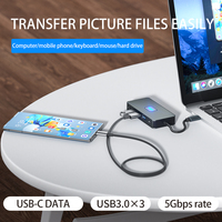Station d'accueil USB-C Justlink 7-en-1 avec double HDMI 4K 30Hz, USB 3.0 5 Gbps et charge PD 100W pour ordinateur portable