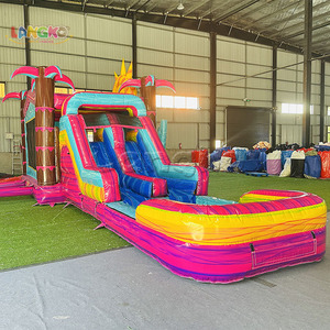 Precio al por mayor: Combo de tobogán inflable para adultos, ideal para playa y agua, con diseño de surf y sol. - Product Image 3