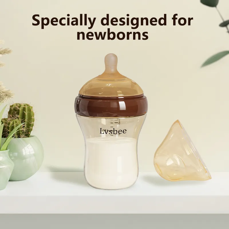 Botol susu anti-kolik PPSU, 5oz/160ml untuk bayi BPA dan lateks bebas aliran lambat
