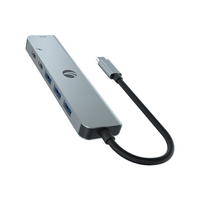 VCOM Grosir Hub 6 Port Tipe C USB C ke 4K HDMI 3*USB3.0 PD3.0 Adaptor Sinkronisasi Data Docking Station