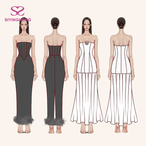 <span class=keywords><strong>Robes</strong></span> <span class=keywords><strong>de</strong></span> soirée élégantes en dentelle brodée soyeuse pour femmes seniors, coupe trapèze, printemps-été, pour fabricants <span class=keywords><strong>de</strong></span> vêtements sur mesure - Product Image 1