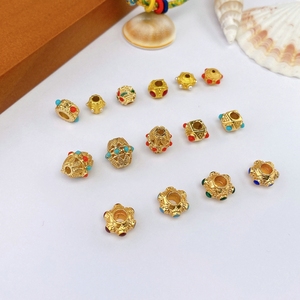 18K mạ vàng tự làm vòng đeo tay trang sức làm phụ kiện kết nối với hạt màu và dây cho thiết kế sáng tạo - Product Image 2