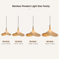 Lampe suspendue en bambou, faite à la main, en rotin vintage, LED, pour hôtel, restaurant, intérieur