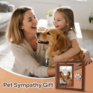 Cornice Portafoto Rotante in Legno a Forma di Zampa per Ricordo di Cani e Gatti Deceduti, Regalo Commemorativo per Animali Domestici, Contiene Foto 10x15 cm - Product Image 6
