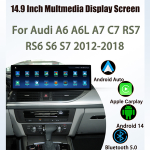 Écran multimédia de voiture Android 14 de 14,9 pouces avec Carplay, GPS, autoradio, lecteur multimédia pour <span class=keywords><strong>AUDI</strong></span> A6L A6 A7 C7 <span class=keywords><strong>RS7</strong></span> RS6 S6 S7 2012-2018 - Product Image 1