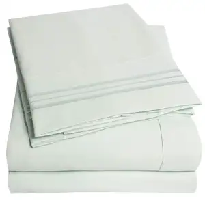 Hotel qualität Weiches Bettlaken-Set 100% Baumwolle 800 Faden zahl Einfacher Stoff mit Weihnachts charakter muster 4-teilige Bettlaken - Product Image 1