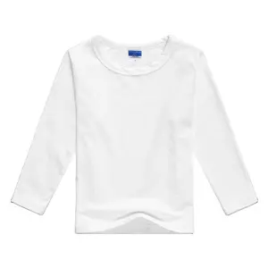 Camiseta de manga comprida estampada lisa, camiseta com manga comprida estampada feita em poliéster, subolmação para crianças