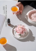 WF Porcelaine Fleur Sans Flamme Faite à la Main, Cadeau d'Aromathérapie pour la Maison, Décoration de Chambre, Ensemble d'Huiles Essentielles Liquides à Utiliser