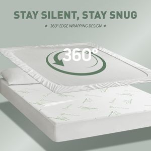 Protège-matelas AOSEN en fibre de bambou rafraîchissante, imperméable, anti-punaises de <span class=keywords><strong>lit</strong></span>, hypoallergénique, avec poches profondes, certifié OEKO-TEX - Product Image 4
