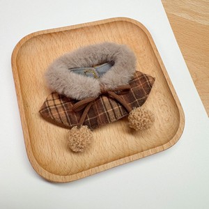Costume de poupée personnalisé de 10 cm, manteau en tissu à carreaux mignon, châle, tenue de mini-poupée, accessoires de déguisement, vente en gros - Product Image 3