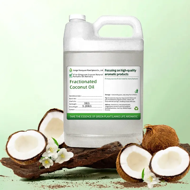5kg 100% Huile de noix de coco biologique MCT Huile de noix de coco fractionnée 100% pure sans palmiste utilisée