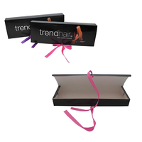 Perruques longues personnalisées paquets de perruques droites boîtes en papier pour la fête colorée tresse perruques de cheveux humains boîte d'emballage