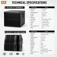 Système de subwoofer passif DSZ DS-KS12+DS-KS18F 18 pouces, boîtier métallique étanche, contreplaqué de bouleau, son professionnel pour événements en plein air, stades