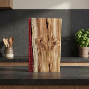 Planche à découper en bois et résine avec boîte de présentation haut de gamme – Planche décorative artisanale pour la cuisine et les cadeaux - Product Image 1