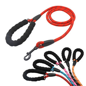 Reflective Nylon <b>Dog</b> <b>Leash</b> With Padded Handle Simple Style For <b>Dogs</b> Black Pink Blue Red Orange Colors - Product Image 5